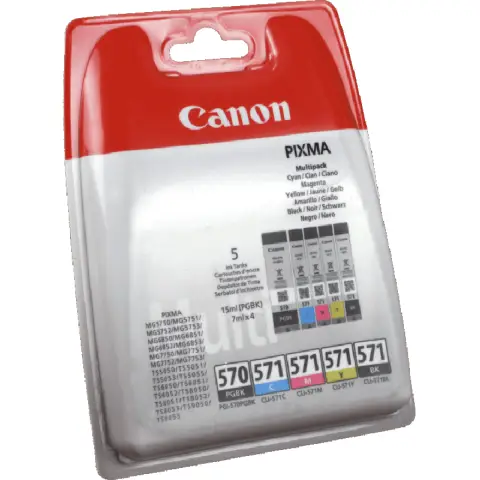 Zestaw tuszy Canon CLI-571 CMYK do drukarek (Oryginalny) - 5 Pack
